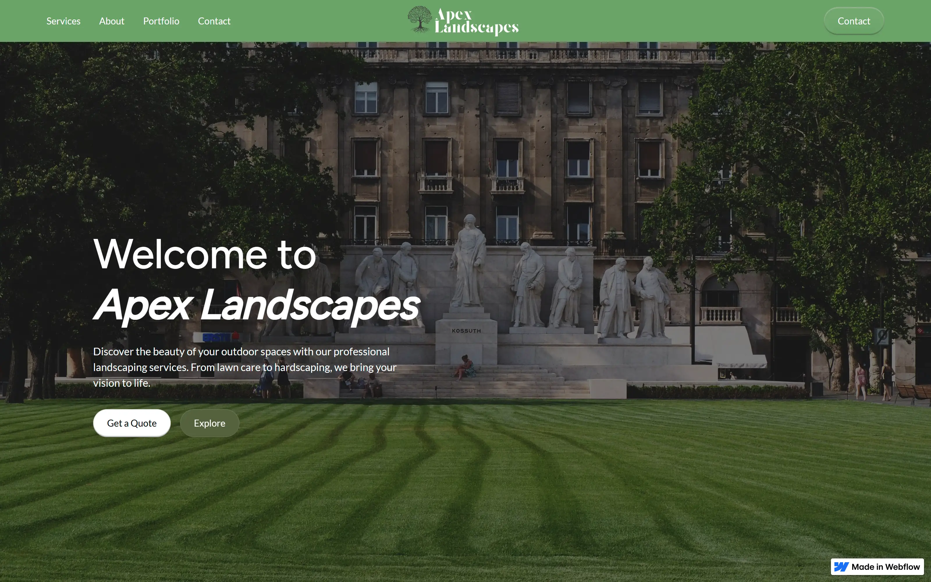 Apex Landscapes website screenshot